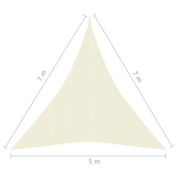 Sonnensegel 160 g/m² Cremeweiß 5x7x7 m HDPE