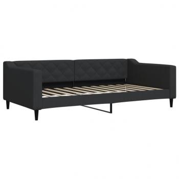 Tagesbett mit Matratze Schwarz 100x200 cm Stoff