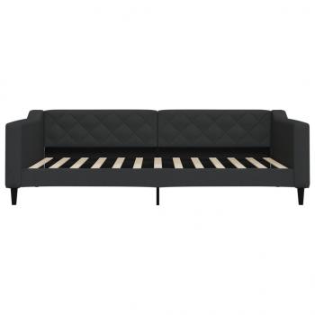 Tagesbett mit Matratze Schwarz 100x200 cm Stoff