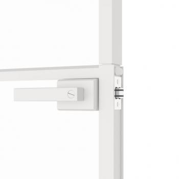Innentür Weiß 93x201,5 cm Hartglas & Aluminium Schlank