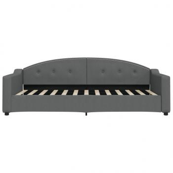 Tagesbett Ausziehbar mit Schubladen Dunkelgrau 90x200 cm Stoff