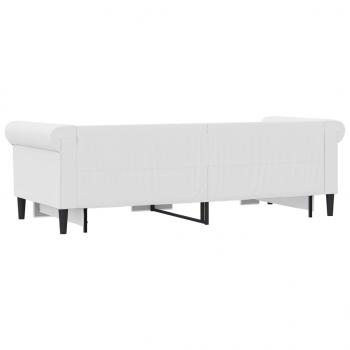 Tagesbett Ausziehbar Weiß 90x200 cm Kunstleder