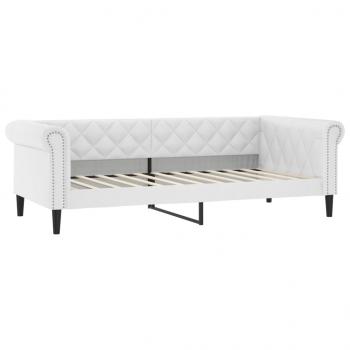 Tagesbett Ausziehbar Weiß 90x200 cm Kunstleder