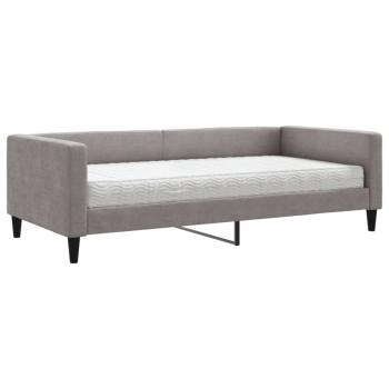 Tagesbett mit Matratze Taupe 100x200 cm Stoff