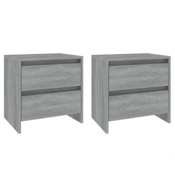 Nachttische 2 Stk. Grau Sonoma 45x34,5x44,5 cm Holzwerkstoff