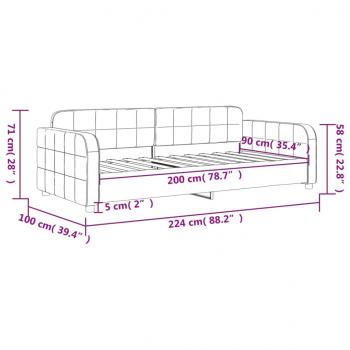 Tagesbett Gelb 90x200 cm Samt