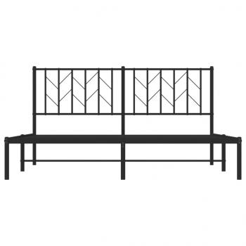 Bettgestell mit Kopfteil Metall Schwarz 160x200 cm
