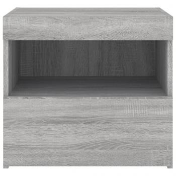 Nachttisch mit LED-Leuchten Grau Sonoma 50x40x45 cm