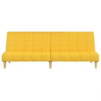 Schlafsofa 2-Sitzer Gelb Stoff