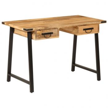 ARDEBO.de - Schreibtisch mit Schubladen 105x55x70 cm Massivholz Mango Eisen
