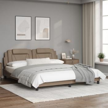 Bettgestell mit Kopfteil Cappuccino-Braun 180x200 cm Kunstleder