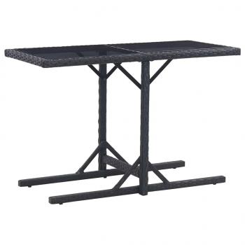 3-tlg. Garten-Essgruppe Poly Rattan und Hartglas Schwarz