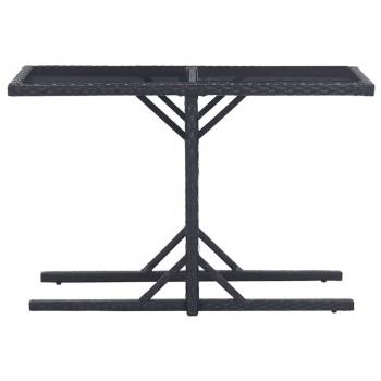 3-tlg. Garten-Essgruppe Poly Rattan und Hartglas Schwarz