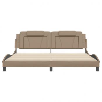 Bettgestell mit Kopfteil Cappuccino-Braun 200x200 cm Kunstleder