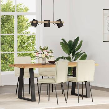 ARDEBO.de - Esszimmerstühle 4 Stk. Creme Samt