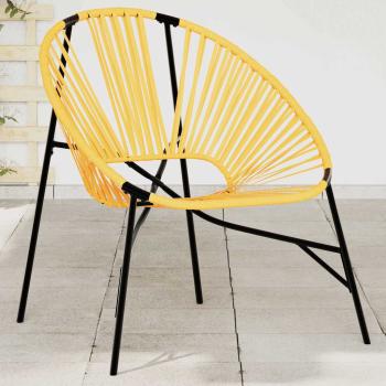 ARDEBO.de - Gartenstuhl in Ei-Form Schwarz und Gelb Poly Rattan