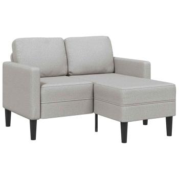 ARDEBO.de - 2-Sitzer-Sofa mit Chaiselongue L-Form Wolkengrau 125 cm Stoff