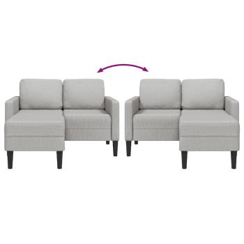 2-Sitzer-Sofa mit Chaiselongue L-Form Wolkengrau 125 cm Stoff
