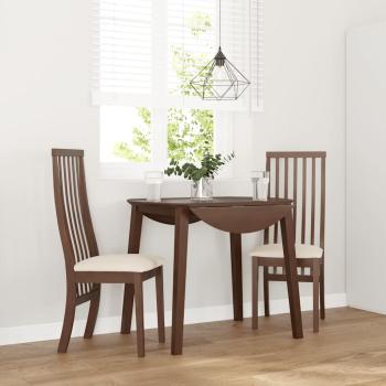 ARDEBO.de - Esszimmerstühle mit Kissen 2 Stk. Braun Massivholz Gummibaum
