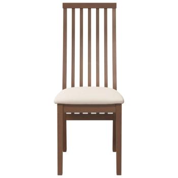 Esszimmerstühle mit Kissen 2 Stk. Braun Massivholz Gummibaum