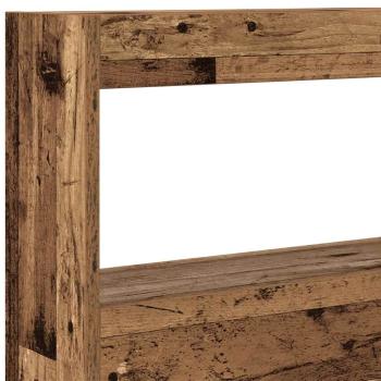 LED-Kopfteil mit Ablagen Altholz-Optik 100x17x102 cm