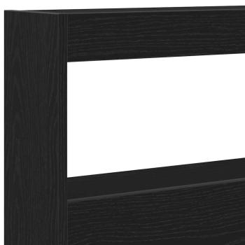 LED-Kopfteil mit Ablagen Schwarz Eichen-Optik 160x17x102 cm