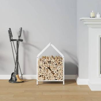 Brennholzregal Weiß 40x25x60 cm Kaltgewalzter Stahl