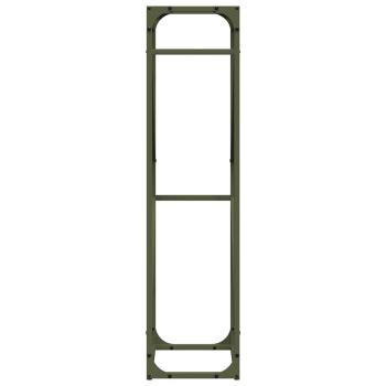 Brennholzregal Olivgrün 40x25x100 cm Kaltgewalzter Stahl