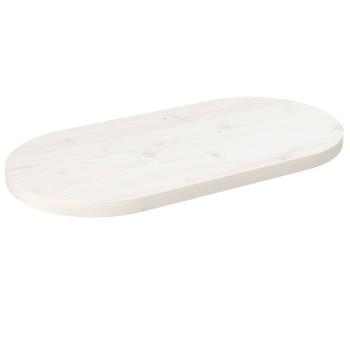 ARDEBO.de - Tischplatte Weiß 80x40x2,5 cm Massivholz Kiefer Oval