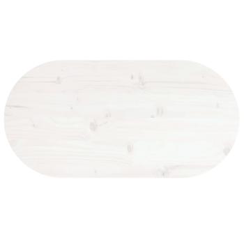 Tischplatte Weiß 80x40x2,5 cm Massivholz Kiefer Oval