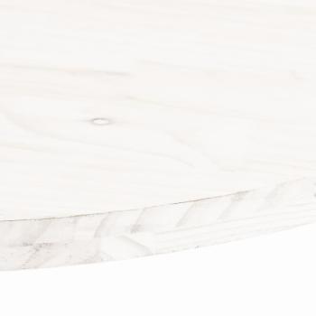 Tischplatte Weiß 80x40x2,5 cm Massivholz Kiefer Oval