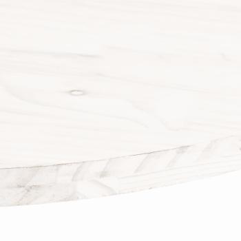 Tischplatte Weiß 110x55x2,5 cm Massivholz Kiefer Oval