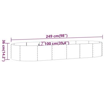 ARDEBO.de - Hochbeet Pulverbeschichteter Stahl 249x100x36 cm Silbern