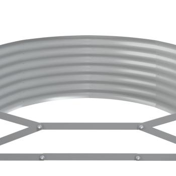 Hochbeet Pulverbeschichteter Stahl 249x100x36 cm Silbern