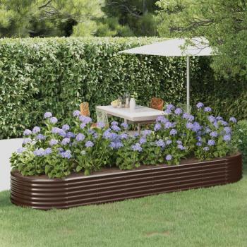 ARDEBO.de - Hochbeet Pulverbeschichteter Stahl 322x100x36 cm Braun