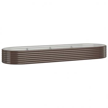 Hochbeet Pulverbeschichteter Stahl 322x100x36 cm Braun