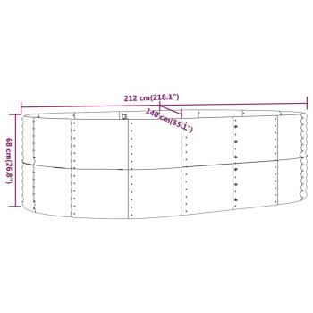 Hochbeet Anthrazit 212x140x68 cm Pulverbeschichteter Stahl