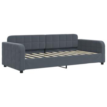 Tagesbett mit Matratze Dunkelgrau 90x190 cm Samt