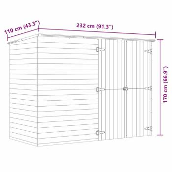 Fahrradgarage 232x110x170 cm Kiefernholz Imprägniert