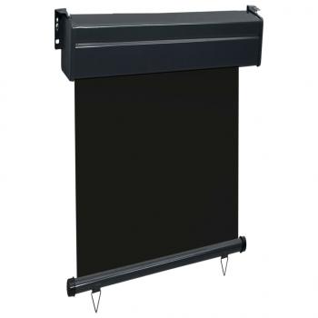 Balkon-Seitenmarkise 65x250 cm Schwarz