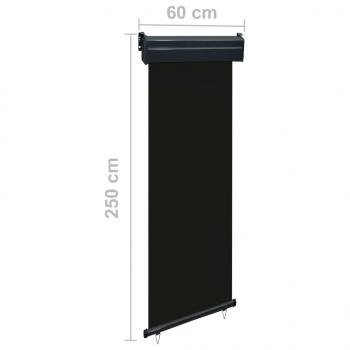 Balkon-Seitenmarkise 65x250 cm Schwarz