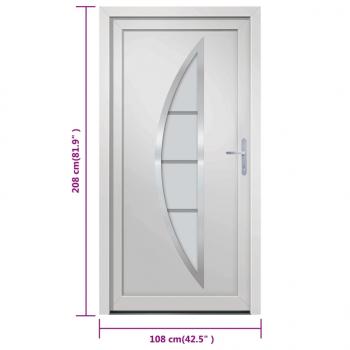 Haustür Weiß 108x208 cm PVC