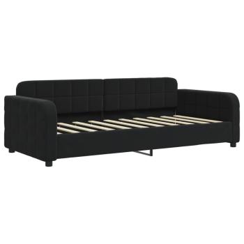 Tagesbett Ausziehbar Schwarz 90x190 cm Samt
