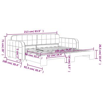 Tagesbett Ausziehbar Schwarz 90x190 cm Samt