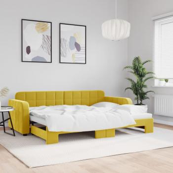 ARDEBO.de - Tagesbett Ausziehbar Gelb 80x200 cm Samt