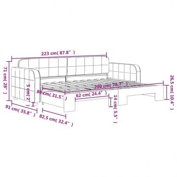 Tagesbett Ausziehbar Gelb 80x200 cm Samt