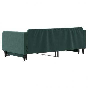 Tagesbett Ausziehbar Dunkelgrün 100x200 cm Samt