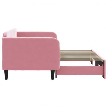 Tagesbett Ausziehbar Rosa 90x200 cm Samt