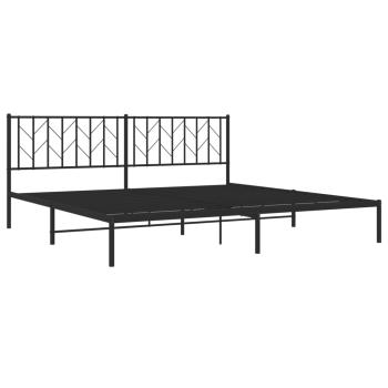 Bettgestell mit Kopfteil Metall Schwarz 200x200 cm