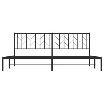 Bettgestell mit Kopfteil Metall Schwarz 200x200 cm